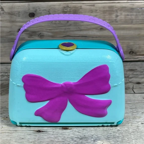 Polly Pocket Handbag Doll Playset 2018 Blue Purple Bow Movie Theater Mall Figure - Picture 2 of 16